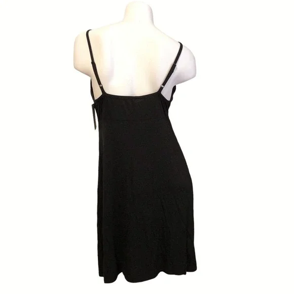 NEW Stars Above Black Chemise Nightgown Nightie Sexy Ultra Soft Padded Womens L - Picture 2 of 8